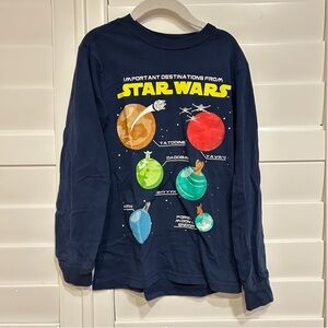 Mad Engine Star Wars Long Sleeve Tee Navy Blue Multi Size Small